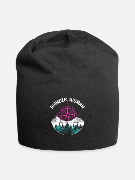 Wandern Paddeln Berge Mountains Aussicht Geschenk - Jersey-Beanie - Schwarz