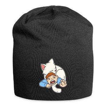 Kuschel Attacke Schmusekatze Kätzchen Geschenk - Jersey-Beanie - Schwarz - Vorne