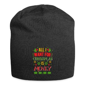 Christmas money gift - Jersey Beanie - charcoal grey - Front