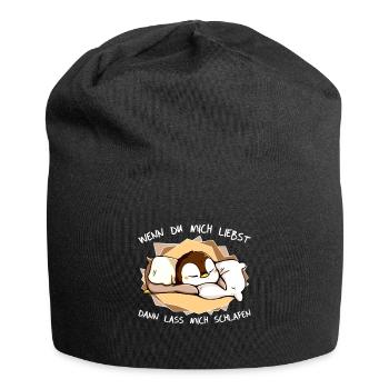 Süßer Spruch Schlafen Pinguin Schlafanzug Geschenk - Jersey-Beanie - Schwarz - Vorne
