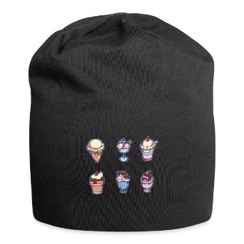 crème glacée - Bonnet en jersey - noir - Devant