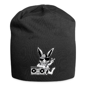 Hip Hop Bunny Ghetto Blaster 90s - Jersey Beanie - black - Front