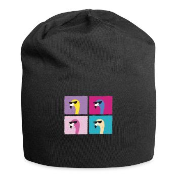 Cool Flamingo Colorful Bird Sunglasses Gift - Jersey Beanie - black - Front