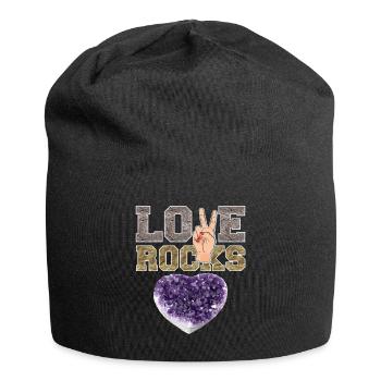 I love collecting minerals and natural stones - Jersey Beanie - black - Front