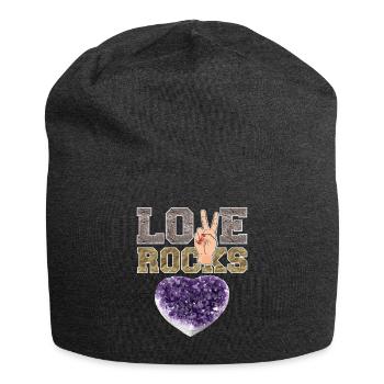 I love collecting minerals and natural stones - Jersey Beanie - charcoal grey - Front