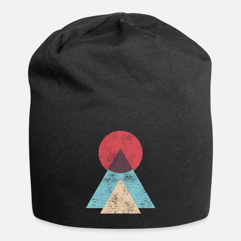 Berge Sonne Natur Abstrakt - Jersey-Beanie - Schwarz
