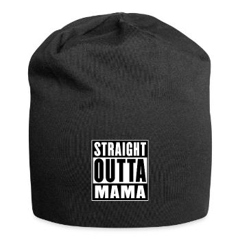 Baby Gift Birth Straight Outta Mom Funny - Jersey Beanie - black - Front