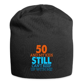 50 geburtstag lustiger spruch - Jersey-Beanie - Schwarz - Vorne