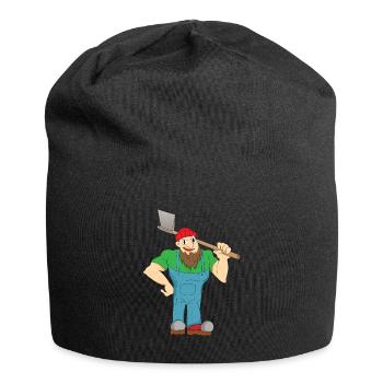 Bûcheron - cadeau de hache des montagnes des Alpes - Bonnet en jersey - noir - Devant