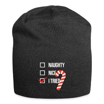 Weihnachten - Jersey-Beanie - Anthrazit - Vorne