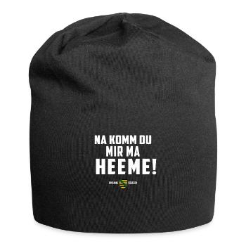 Na komm du mir ma Heeme! - sächsischer Spruch Ossi - Jersey-Beanie - Schwarz - Vorne