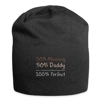 Geburt Geschenk - Jersey-Beanie - Schwarz - Vorne