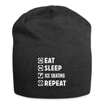 Schlittschuh Eislaufen - Jersey-Beanie - Anthrazit - Vorne