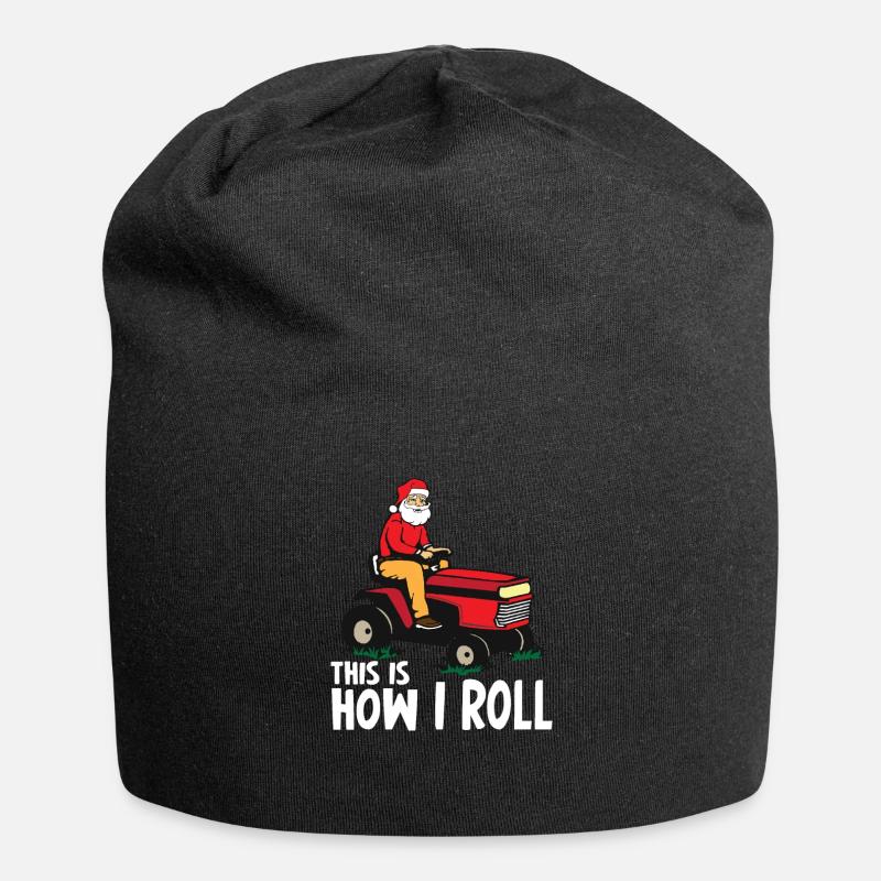 Rasenmäher Weihnachtsmann Mann Weihnachtsgeschenk - Jersey-Beanie - Schwarz