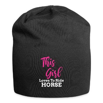Love Horses I Pferde Mädchen Tochter Girl Pony - Jersey-Beanie - Schwarz - Vorne
