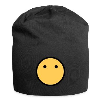 Smiley Face No Mouth Only Eyes - Jersey Beanie - black - Front