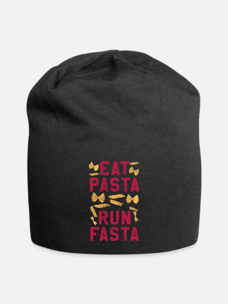 Pasta Spruch - Jersey-Beanie - Schwarz