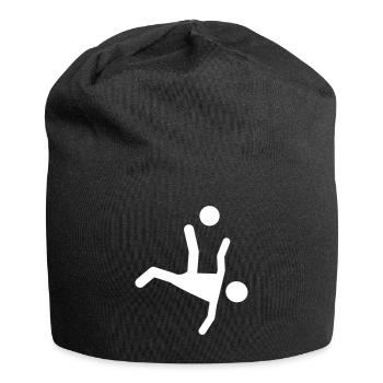 Soccer Fußball Spieler Fallrückzieher Geschenkidee - Jersey-Beanie - Schwarz - Vorne