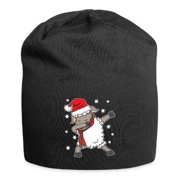 Schaf Weihnachten Lustig Dabbing Geschenk - Jersey-Beanie - Schwarz - Vorne