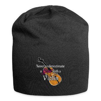 Violin player woman - Jersey Beanie - black - Front