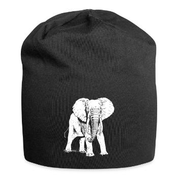 Cadeau animal éléphant - Bonnet en jersey - noir - Devant