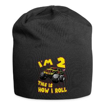 2eme anniversaire monstre camion cadeau voiture enfants - Bonnet en jersey - noir - Devant