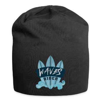 Logo surfers avec des planches de surf - Bonnet en jersey - noir - Devant