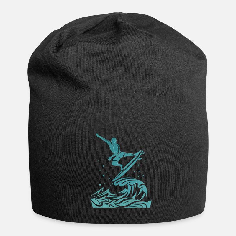 Surfer Wellenreiter - Jersey-Beanie - Schwarz