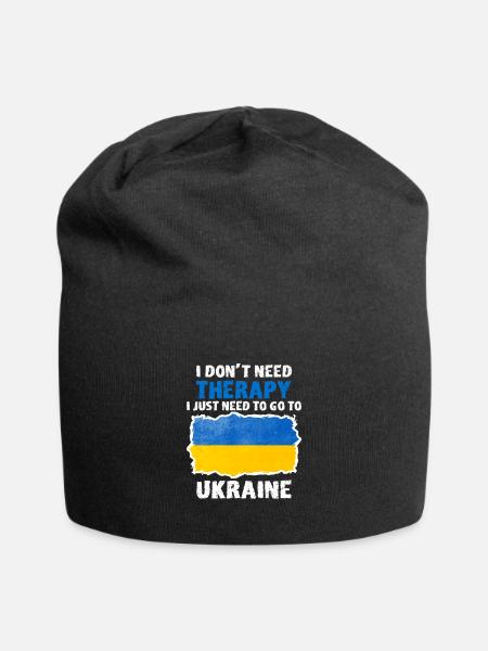 Ukraine Ukrainisch Land Geschenk Geschenkidee Witz - Jersey-Beanie - Schwarz