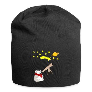 Astronomie Ours polaire Ours polaire Télescope céleste - Bonnet en jersey - noir - Devant