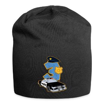 3 Jahre Alt Geschenk Polizei Wagen Offizier Kind - Jersey-Beanie - Schwarz - Vorne