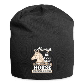 Pferd Reiten Reiter Dressur Liebe Sport - Jersey-Beanie - Schwarz - Vorne