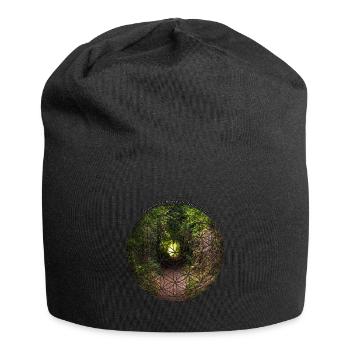 Blume des Lebens mit Natur- und Landschaschaft - Jersey-Beanie - Schwarz - Vorne