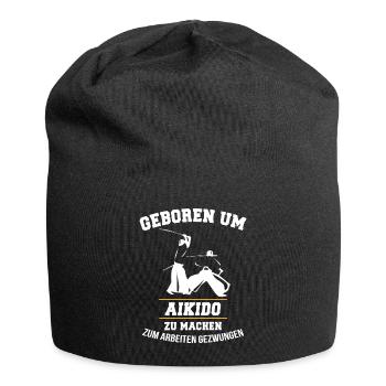 Aikido Karate Lustig Geschenk - Jersey-Beanie - Schwarz - Vorne