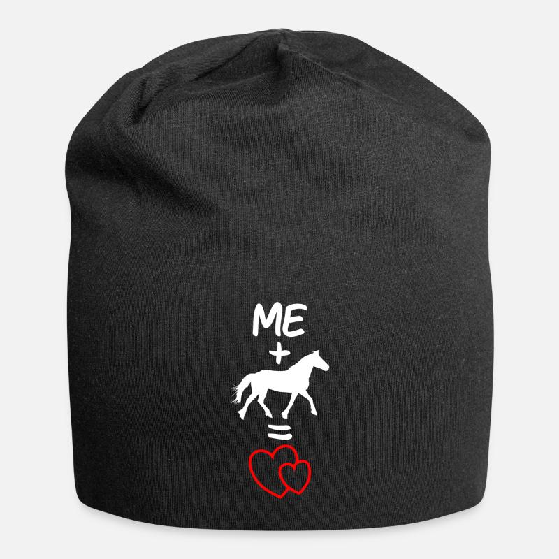 Pferd Pferde Pferdemädchen Pferdemotiv Reiterin - Jersey-Beanie - Schwarz