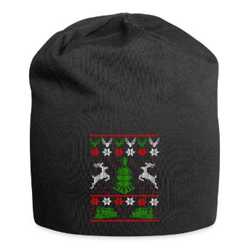 Cadeau de train de chemin de fer · Noël laid - Bonnet en jersey - noir - Devant