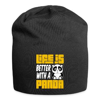 Panda Baby Gift Ours mignon pour câliner - Bonnet en jersey - noir - Devant