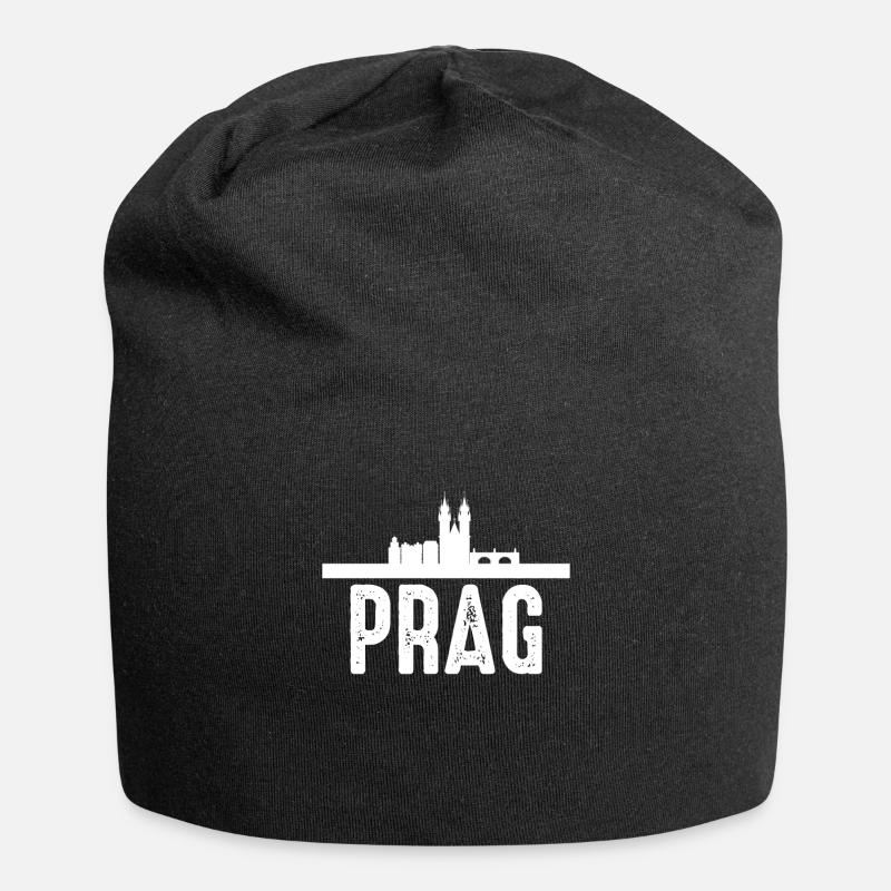 Prag - Jersey-Beanie - Schwarz