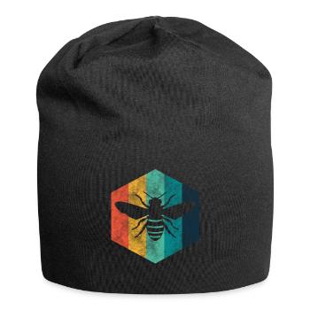 Biene Retro Imker - Jersey-Beanie - Schwarz - Vorne