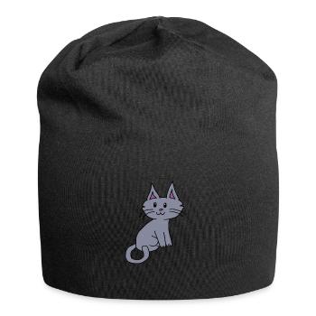 Doux chat Cat Amour de chat cadeau Miau Amour animal - Bonnet en jersey - noir - Devant