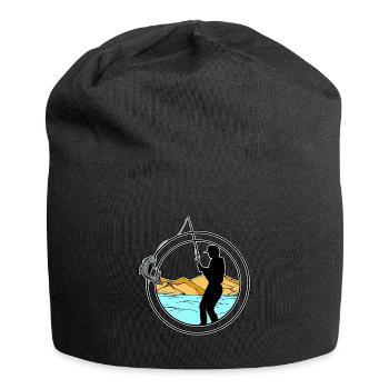 Angler - Fisherman - Jersey-Beanie - Schwarz - Vorne