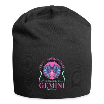 Signe astrologique anniversaire Gémeaux - Bonnet en jersey - noir - Devant