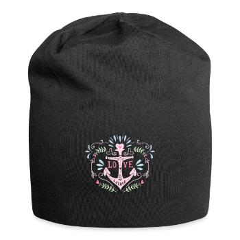 L'amour est mon ancre - Bonnet en jersey - noir - Devant