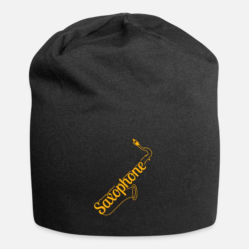 Saxophon - Jersey-Beanie - Schwarz