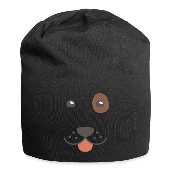 Hund Lustige Bloodhound - Jersey-Beanie - Schwarz - Vorne