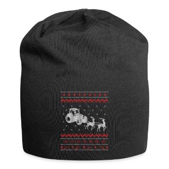 Ugly Christmas Farmer Christmas Gift - Jersey Beanie - black - Front