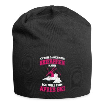 Lustiges Après Ski Skifahrer Frauen Geschenk - Jersey-Beanie - Schwarz - Vorne