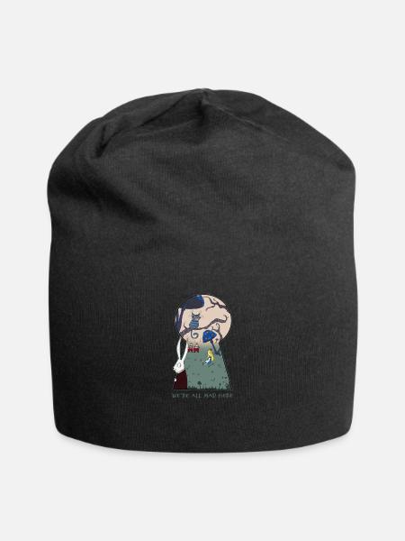 Alice Gruppe Wir sind alle verrückt hier - Jersey-Beanie - Schwarz