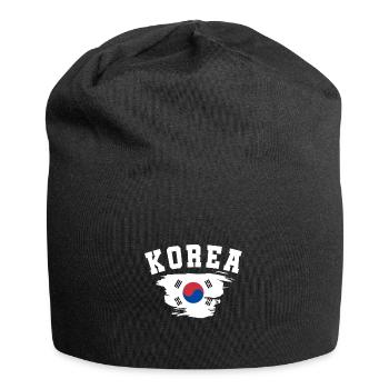 Corée du Nord Corée du Sud cadeau drapeau Asie - Bonnet en jersey - noir - Devant