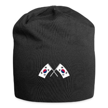 Nordkorea Südkorea Asien Flagge Geschenk - Jersey-Beanie - Schwarz - Vorne
